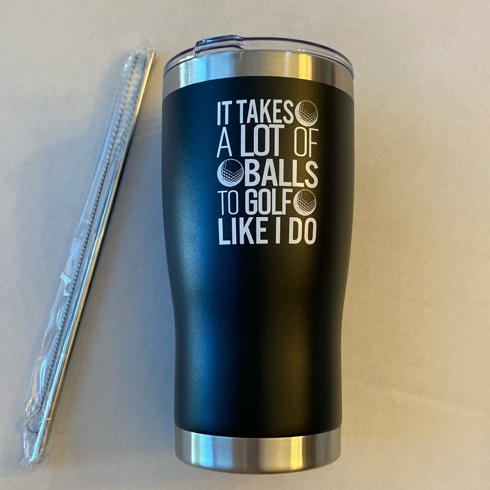 Golf Vacuum Insulated Cup Mug Tumbler with Lid and Straw. 20 oz. New with Box
